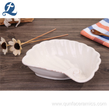 High Quality Scallop Shaped Dish Ceramic Soup Plate